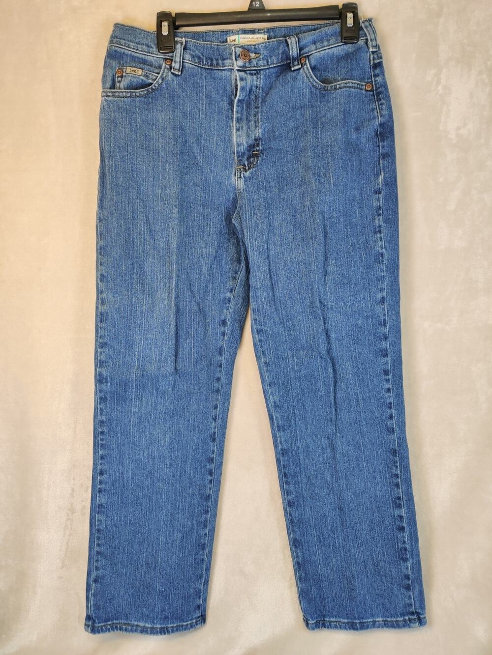 Lee Jeans Women's Size 10 Short Medium Wash Denim Relaxed Straight Leg